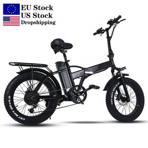 Dropshipping European Warehouse Fatbike 250W/500W/750w Electric Bicycle Fat Tire Folding Electric Bike