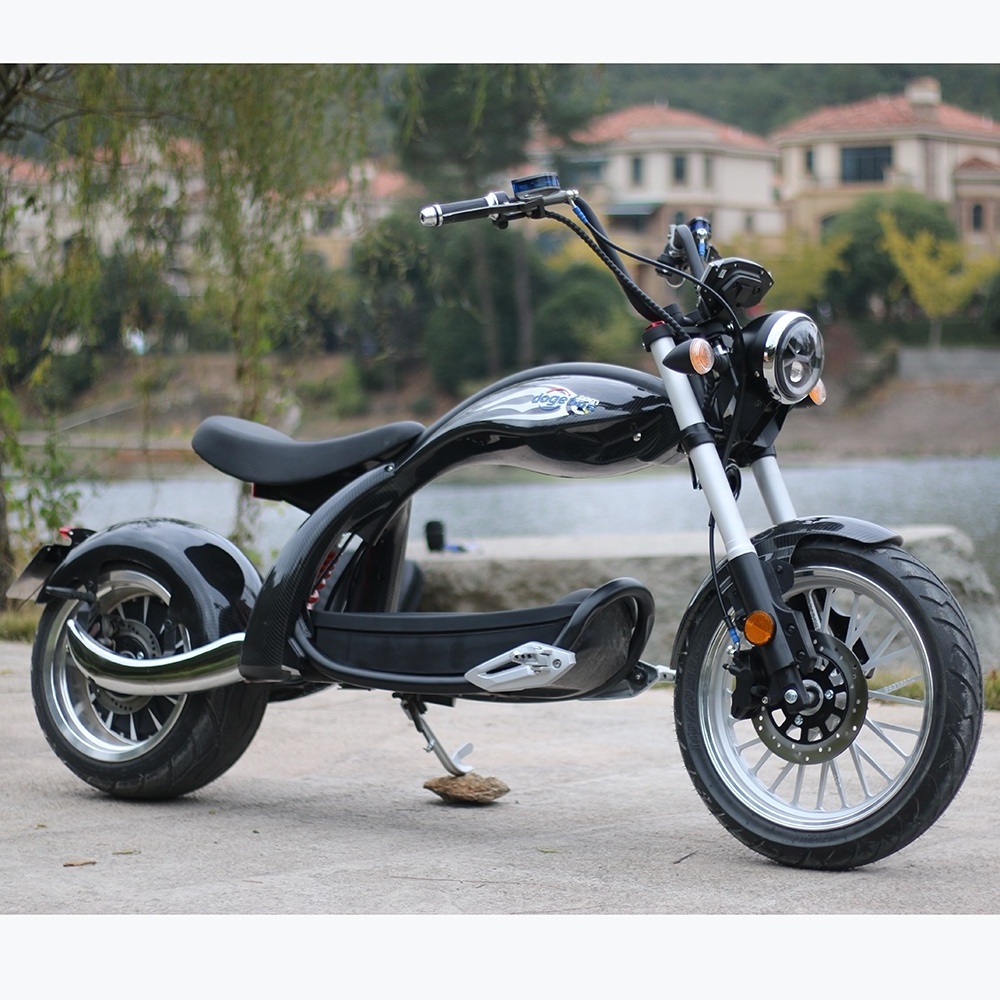 Dogebos EU USA Warehouse Electric Scooter 2000W Motor 60V 20AH Black Fat Tire Unisex 50km/h 60km Electric Motorcycle