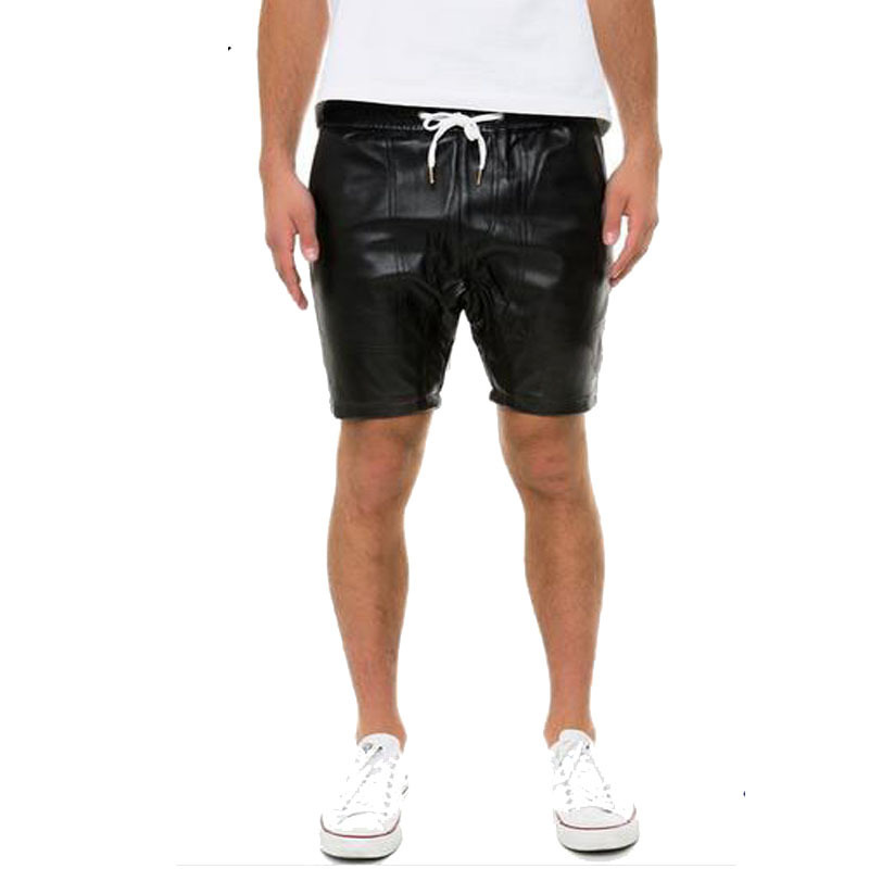 Doger Custom Logo Oem Wholesale Fashion Satin Slim Fit Black Polyester Nylon Leather Basketball Shorts For Men