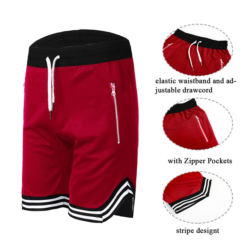 Gym Clothing Men Summer Heavyweight 5 6 Inch Inseam Polyester Sweat Quick Dry Fitness Basketball Mesh Shorts For Men