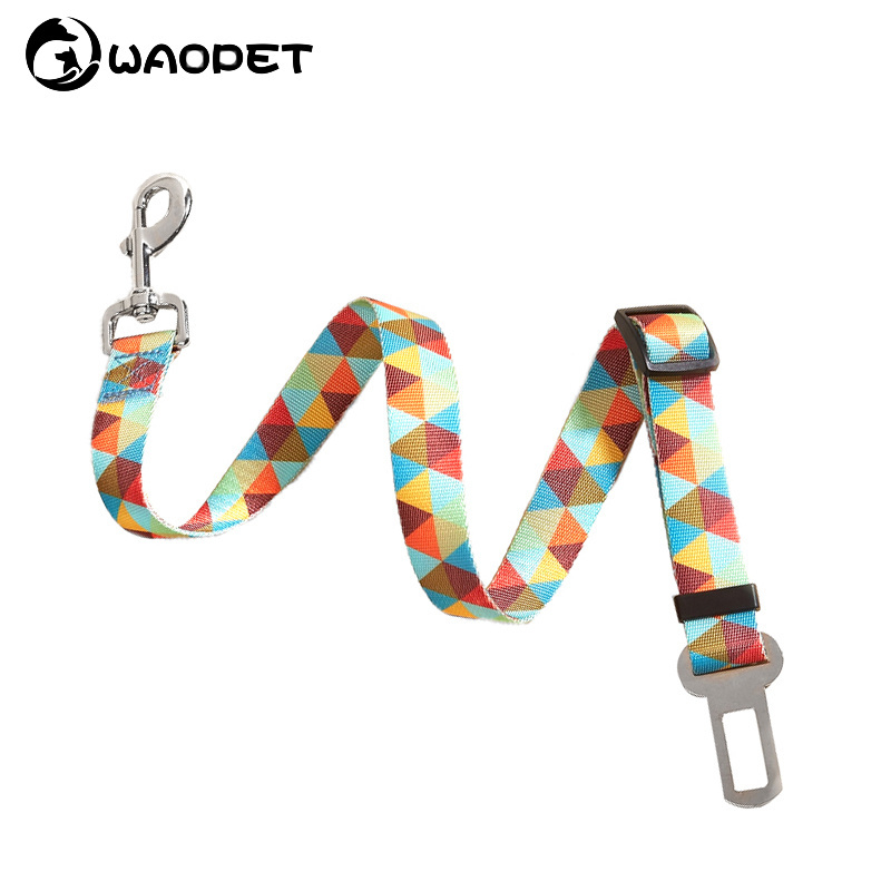 Pet Dog Cat Reflective Car Seat Belt Accessories Adjustable Small Dog Harness Medium Travel Clip Leashes Rope