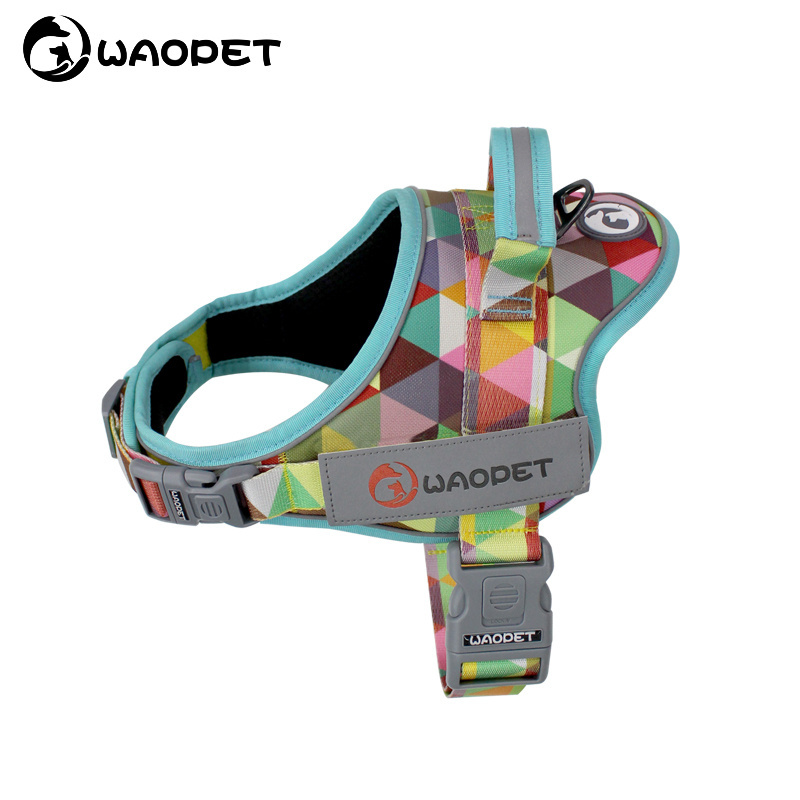 Manufacturers High Quality Reversible Pet Cat Dog harness Set Adjustable Oxford Fabric Printing Puppy Dog Harness Tactical