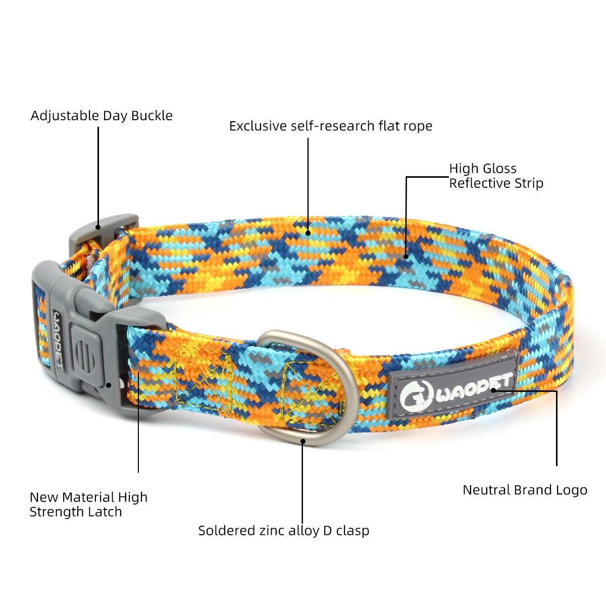 Customizable Colorful Dog Collar New Design braided webbing dog collar custom LOGO Manufacturer wholesale adjustable dog collar