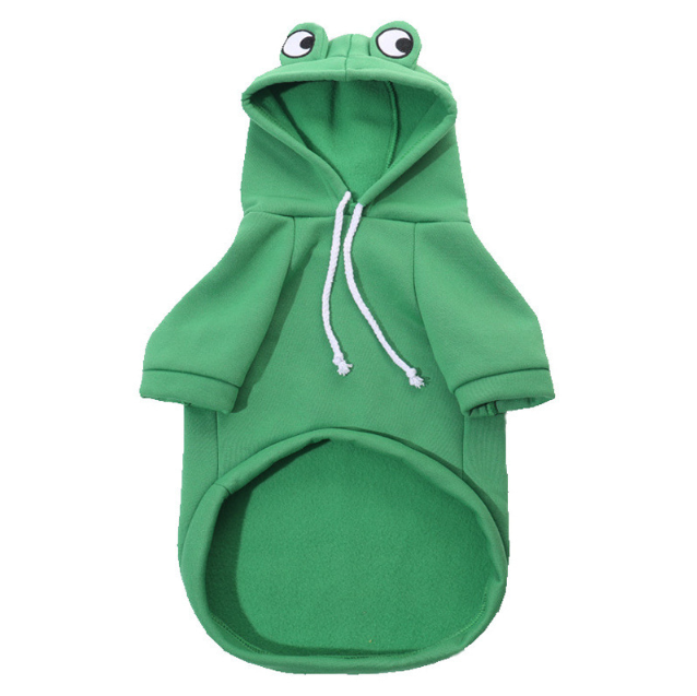 CuteHoodie Frog Shape Coats Pet Halloween Cosplay Costume Pet Clothes Hooded Sweatshirt for Puppies Cat