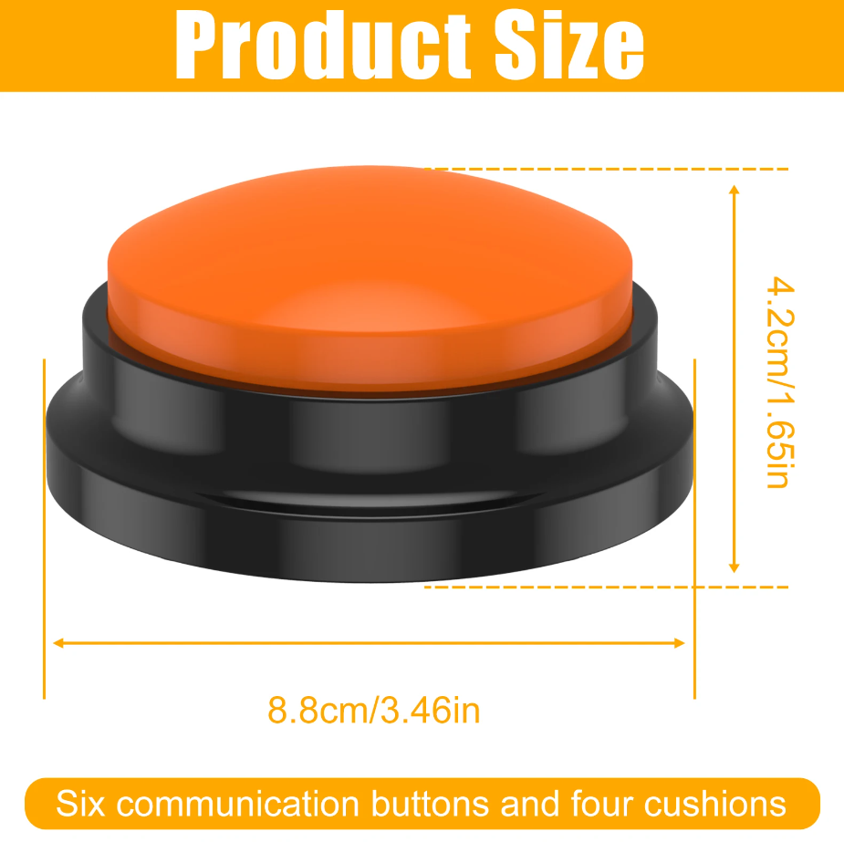 4/6Pcs Recordable Training Buttons With Light Pet Interactive Dog Cat Pet Training Buzzer Talking Button Intelligence Toy