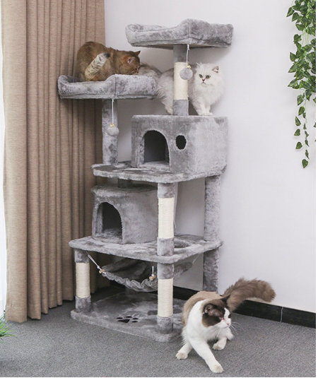 Cat Tree and Scratching Post Tower Beds Toys for Cats Accessories Pet Products Supplies Home