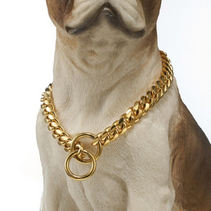 10mm Customized Dog collar Gold small Dog Chains Pet hip hop leads kit collars choke necklace link Cuban dog Chain Collar