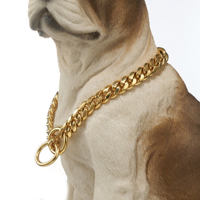 10mm Customized Dog collar Gold small Dog Chains Pet hip hop leads kit collars choke necklace link Cuban dog Chain Collar