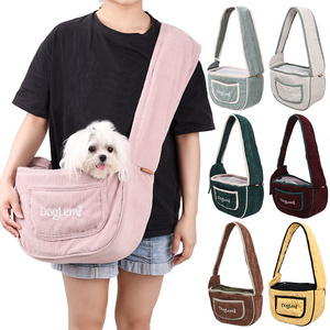 Breathable Custom Multi colors Pet Dog Sling Carrier Durable Travel Safe Sling Bag Carrier for Puppy Cats