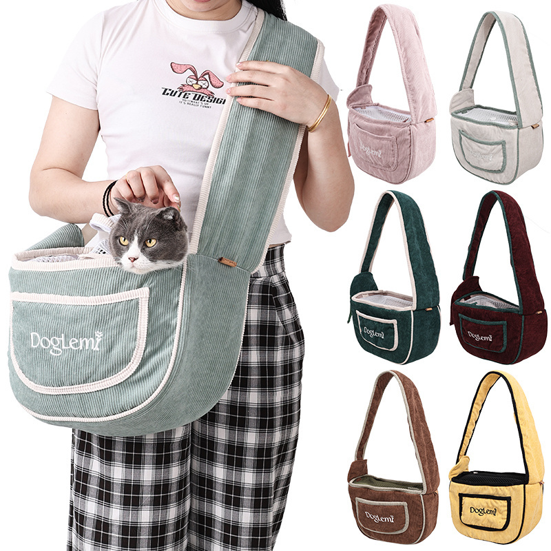 Breathable Custom Multi colors Pet Dog Sling Carrier Durable Travel Safe Sling Bag Carrier for Puppy Cats