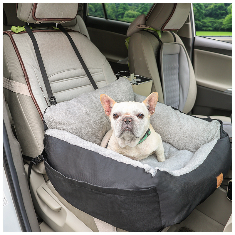 Small Dog Car Seat Hammock Bed Dog Booster Seat for Car with Storage Pockets Pet Travel Carrier Booster Bed