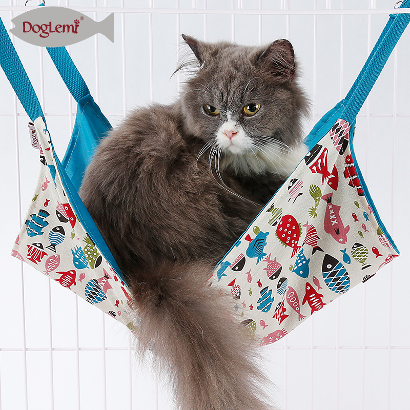 Custom Soft Pet Cage Hammock Canvas Hanging Cat Swing Window Hammock Bed