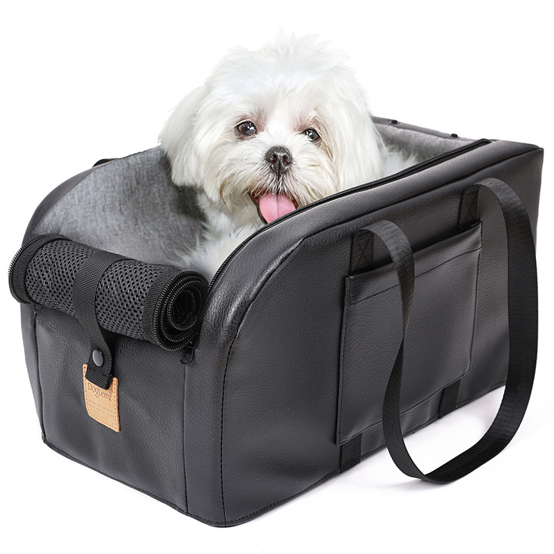 Custom Luxury Pet Cat Outdoor Car Travel Carrier Bag Booster Bed Center Console Dog Car Seat