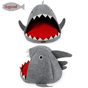 Doglemi Shark Pet House Cat Bed Multi Color Felt Cat Cave Bed