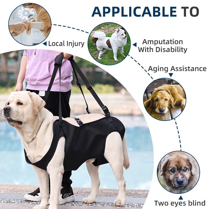 Dog Sling Carrier Car Lift for Large Elderly Dogs, Support Pet Harness Vest for Rear Back Legs,  Helps Dog Lift Sling Carrier