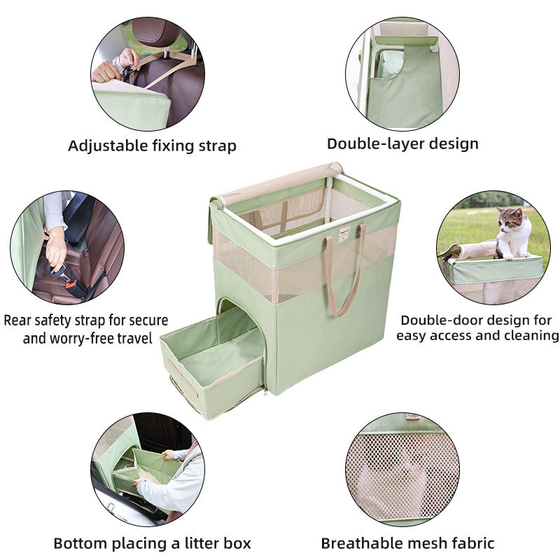 Pet Carrier Bag Portable Cat Travel Bag Kennels Outdoor Playpen Crates Cat Cage Carrier and Litter Box