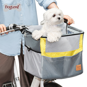 Custom puppy car seat Bike Basket Dog Cat Bicycle Handlebar Front Basket Pet Carrier Bicycle Basket Bag