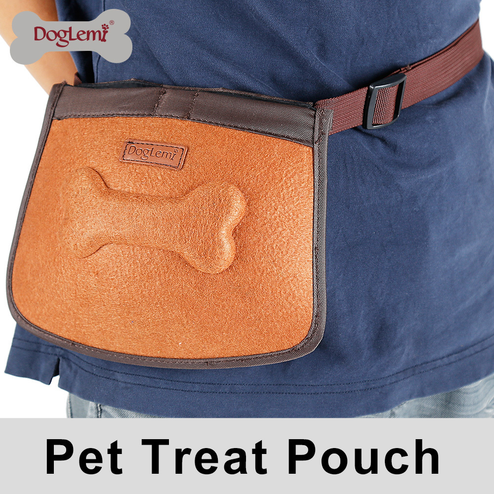 Doglemi Pet Food Pouch Small Dog Travel Food Bag EVA Bone Dog Treat Pouch