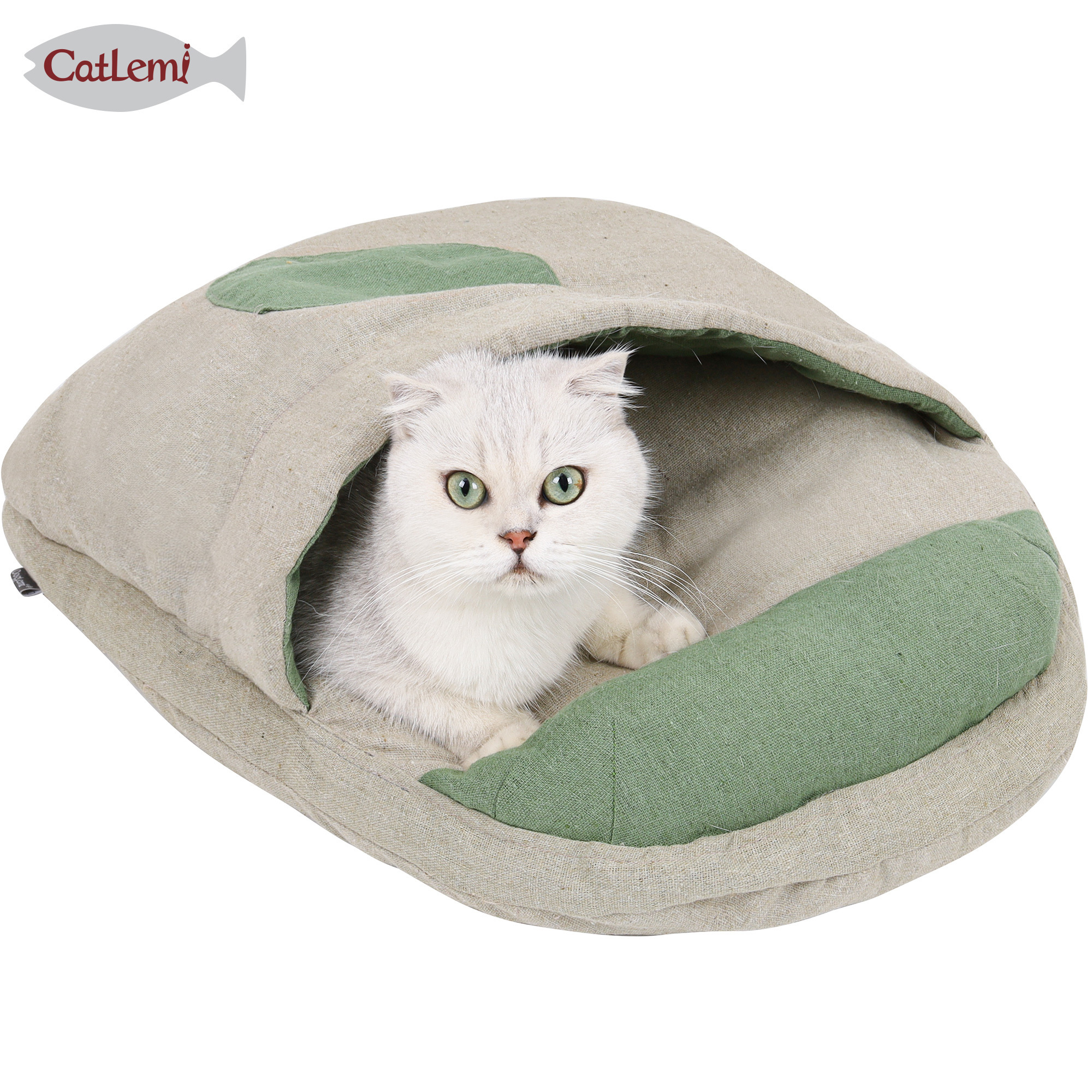 Cat sleeping bag self warming bed wholesale ,winter cat sack bed pet with Pillow