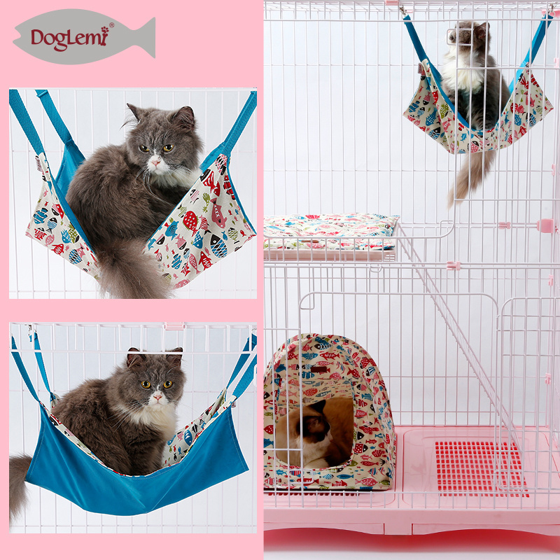 Custom Soft Pet Cage Hammock Canvas Hanging Cat Swing Window Hammock Bed