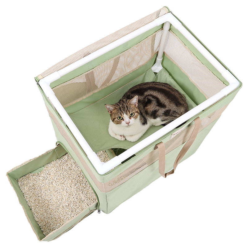 Pet Carrier Bag Portable Cat Travel Bag Kennels Outdoor Playpen Crates Cat Cage Carrier and Litter Box