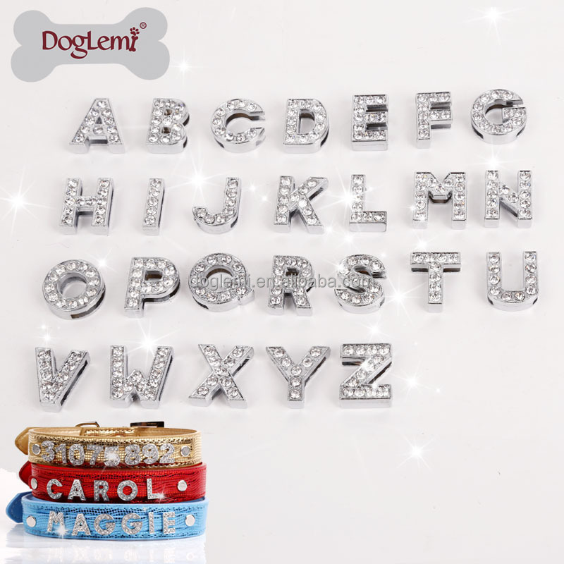 DIY Rhinestones Personalized Letters Number Pet Dog Collar