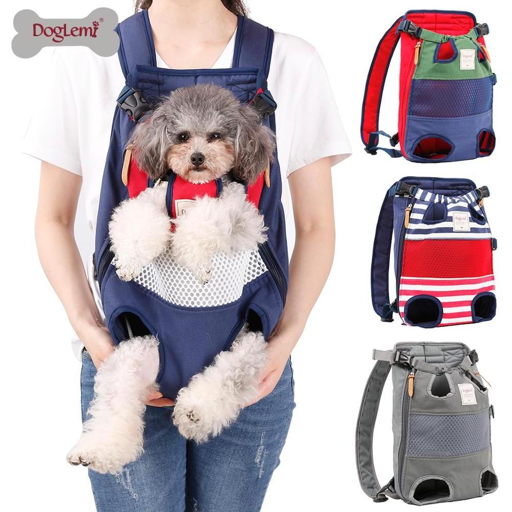 DogLemi Fashion Canvas Pet Travel Bike Carrier Cat Dog Travel Bag Soft-sided Backpack Pet Carrier