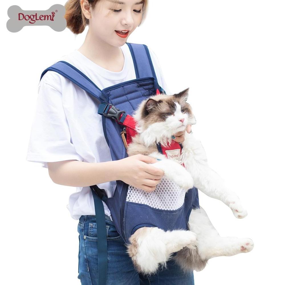 DogLemi Fashion Canvas Pet Travel Bike Carrier Cat Dog Travel Bag Soft-sided Backpack Pet Carrier