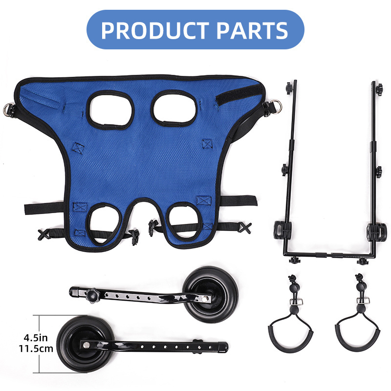 Top sellers Adjustable Dog Cart 2 Wheels Chair Mobility Disabled Dog Wheelchair For Handicapped Pet Dog Walker products