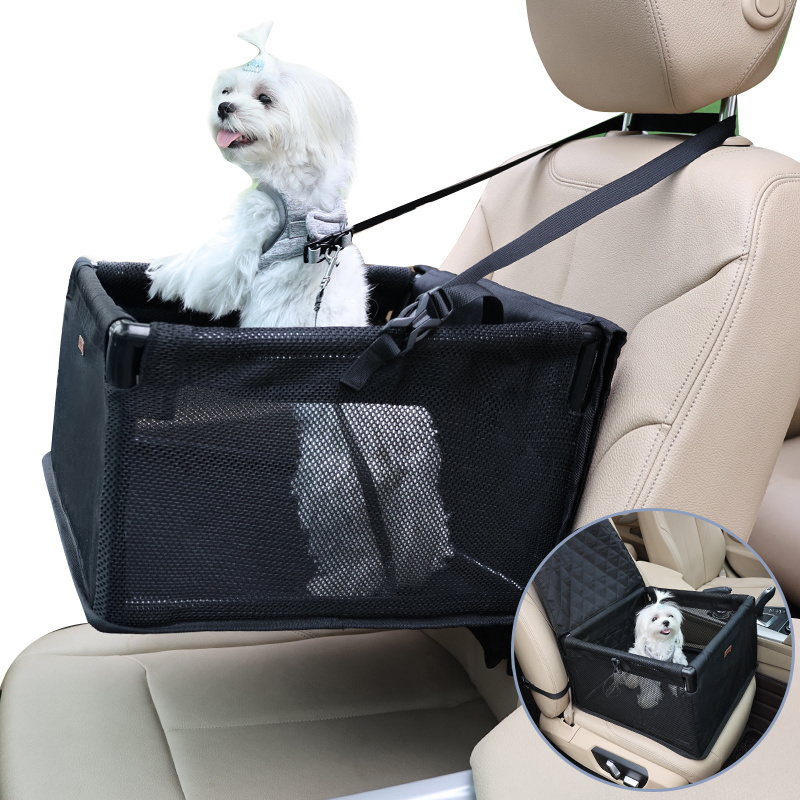 Customized Logo Car Booster Seat for Dog Cat Breathable Dog Car Seat Cover Hammock Travel Car Dog Bed