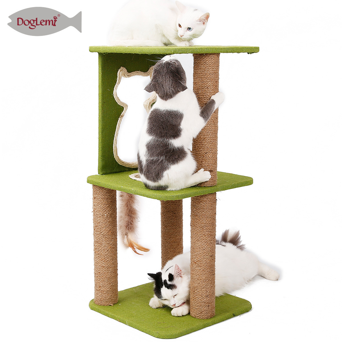 3 Layers Natural Sisal Cat Tree Scratcher Suitable For Indoor Big Cat Scratching Post Pet Toy