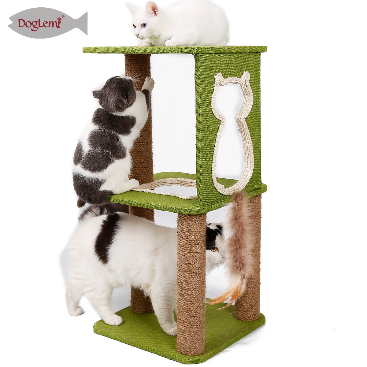 3 Layers Natural Sisal Cat Tree Scratcher Suitable For Indoor Big Cat Scratching Post Pet Toy