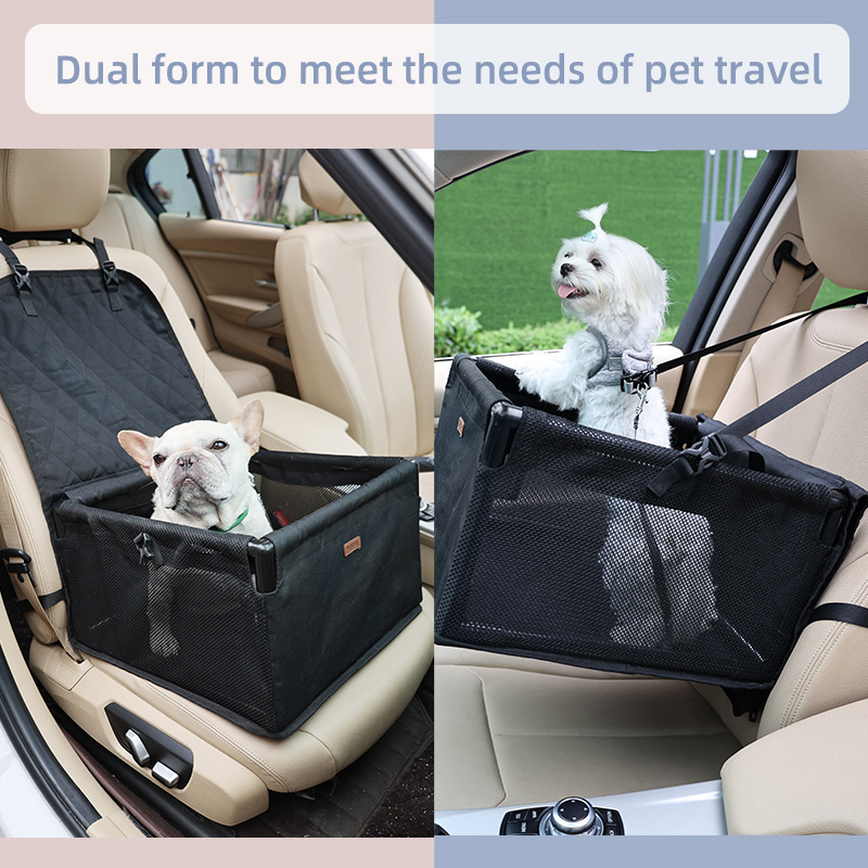 Customized Logo Car Booster Seat for Dog Cat Breathable Dog Car Seat Cover Hammock Travel Car Dog Bed