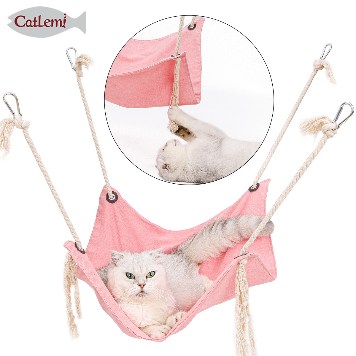 cat hammock for hot sale Popular summer tassel cat luxury cage cat hanging beds hammock