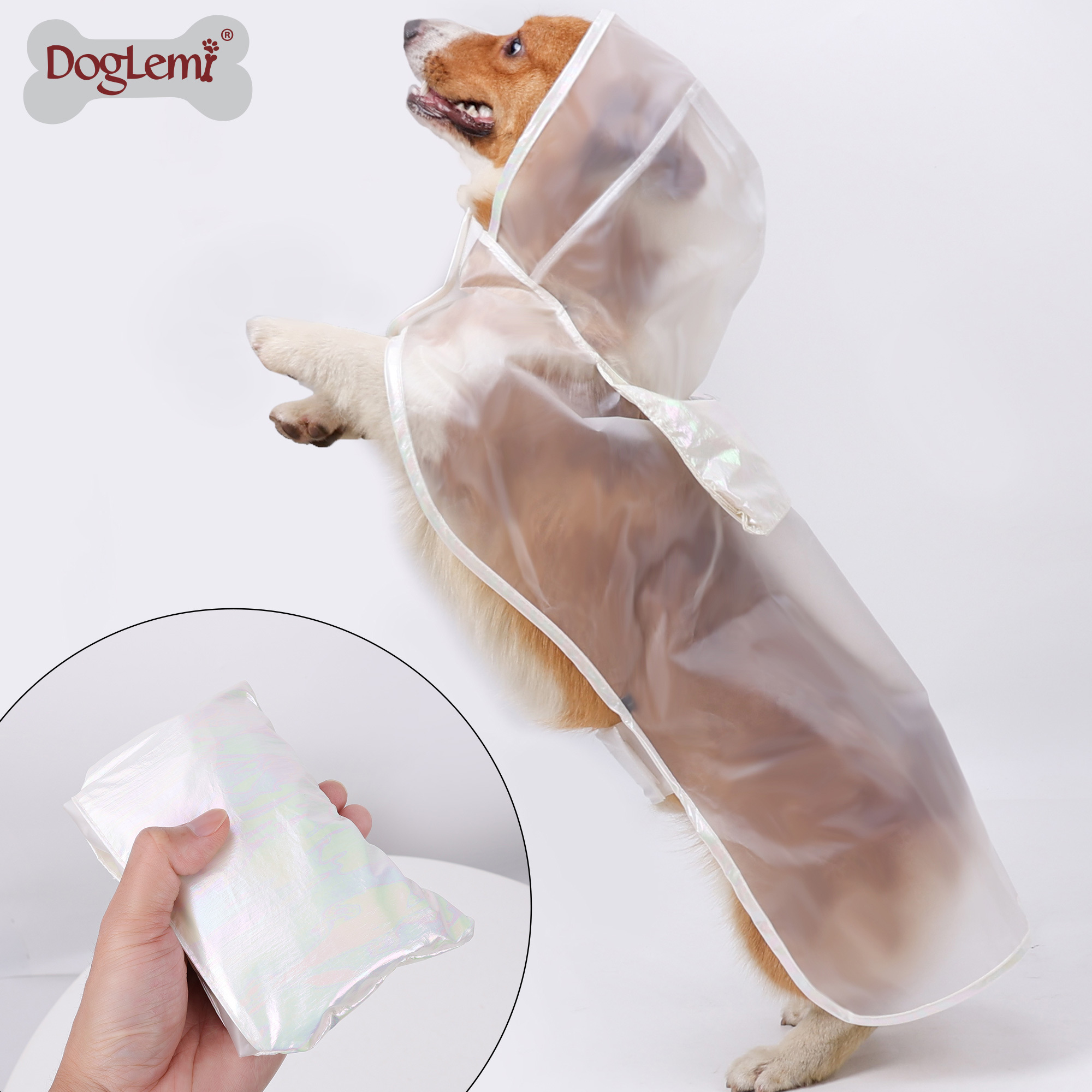 Lightweight durable waterproof rain jacket ,Vintage style dog raincoat