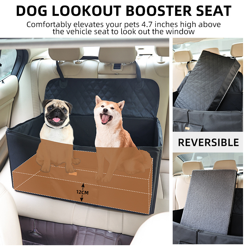 Luxury Raised Dog Bed for Small Dogs Comfortable Extra Large Pet Dog Car Booster Travel Back Seat Bed