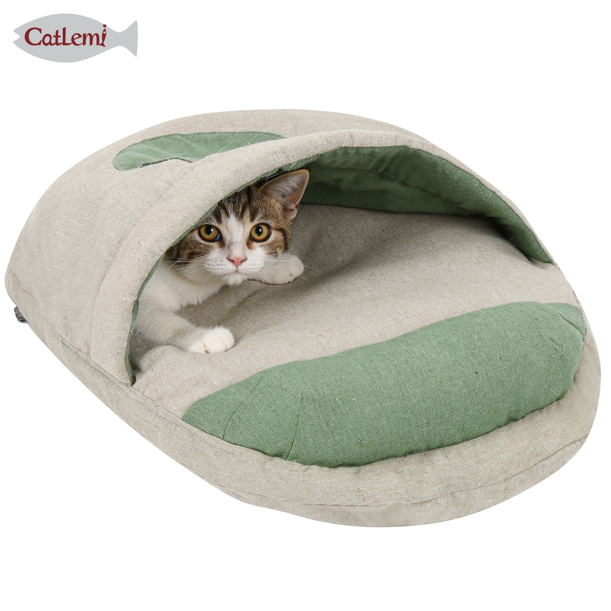 Cat sleeping bag self warming bed wholesale ,winter cat sack bed pet with Pillow