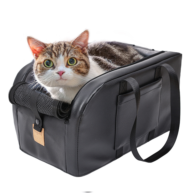 Custom Luxury Pet Cat Outdoor Car Travel Carrier Bag Booster Bed Center Console Dog Car Seat