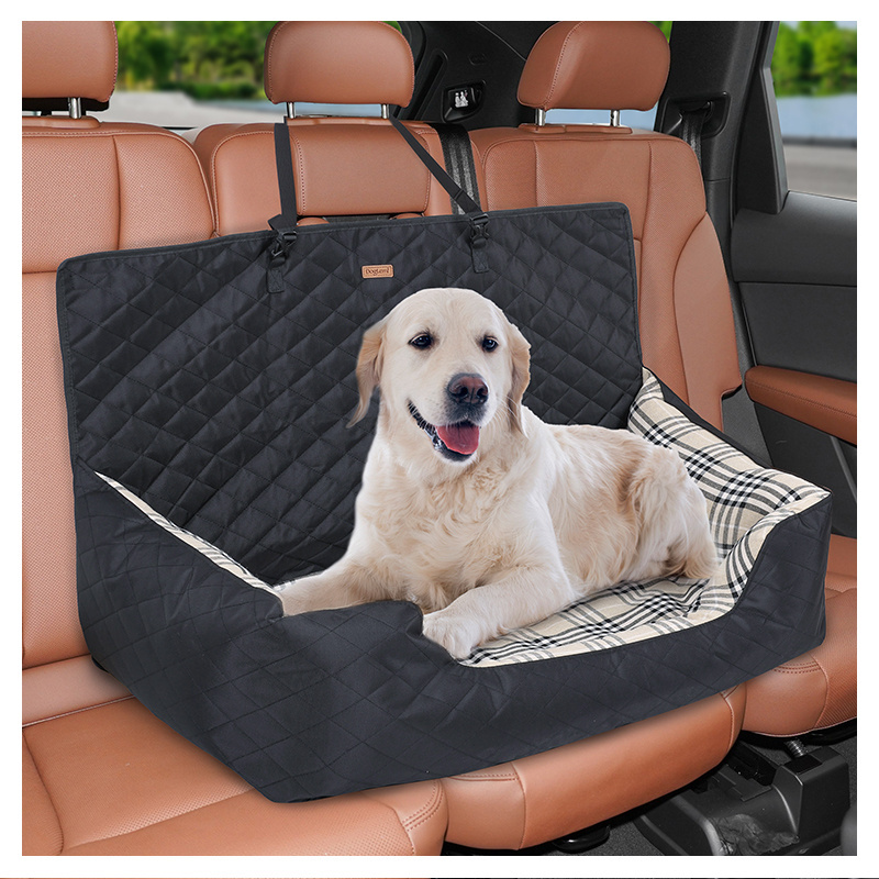 Custom Logo Pet Car Seat Bed Rattan Dog Bed Safety Big Size Dog Bed for Car