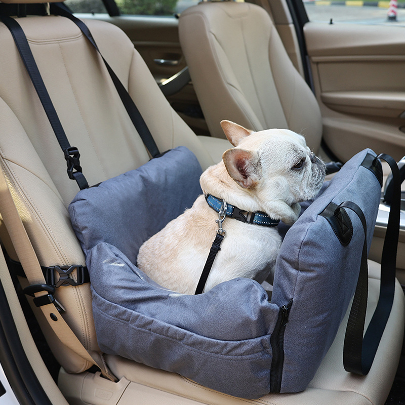 Portable Car Seat Pet Booster Seat Dog Bed Travel Safety Car Carrier with Side Pocket car pet seat cover