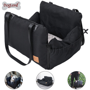 Portable Car Seat Pet Booster Seat Dog Bed Travel Safety Car Carrier with Side Pocket car pet seat cover