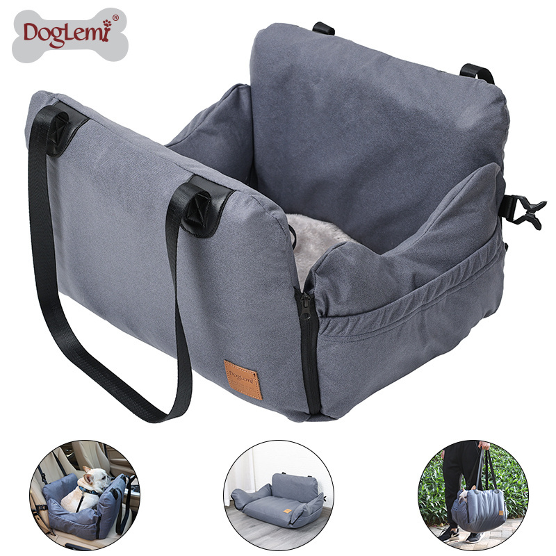 Portable Car Seat Pet Booster Seat Dog Bed Travel Safety Car Carrier with Side Pocket car pet seat cover