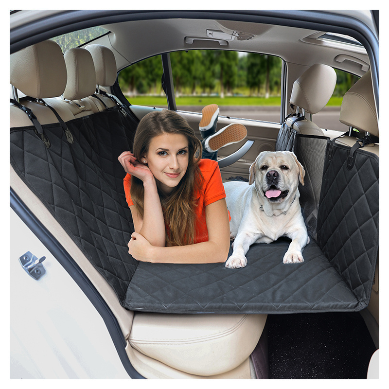 Dog Car Seat Cover with Hard Bottom, Foldable Car Back Seat Extender for Dogs, Dog Hammock for SUV Truck