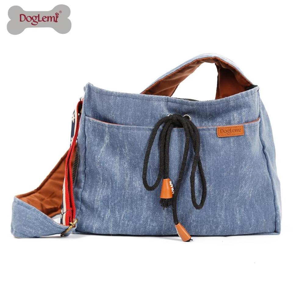 Outdoor Pet Travel Carrier Tote Shoulder Bike Bag Demin Retro Travel  Pet Bag Carrier Dog