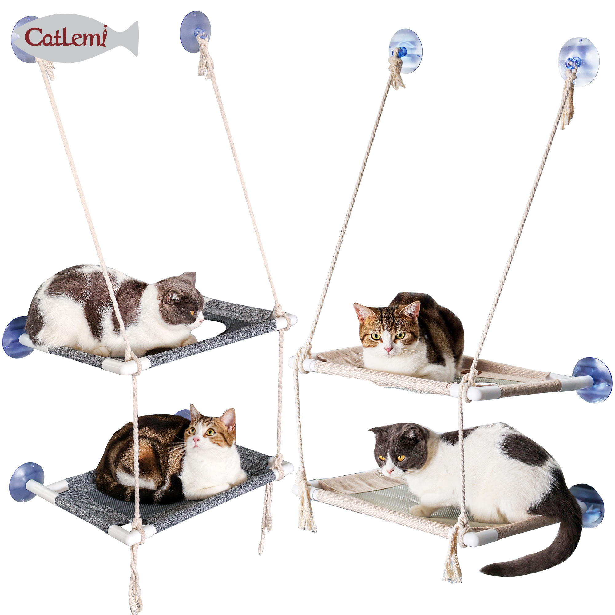 Breathable Strong suction cups cat window hammock wall ,Foldable stable durable cat bed window