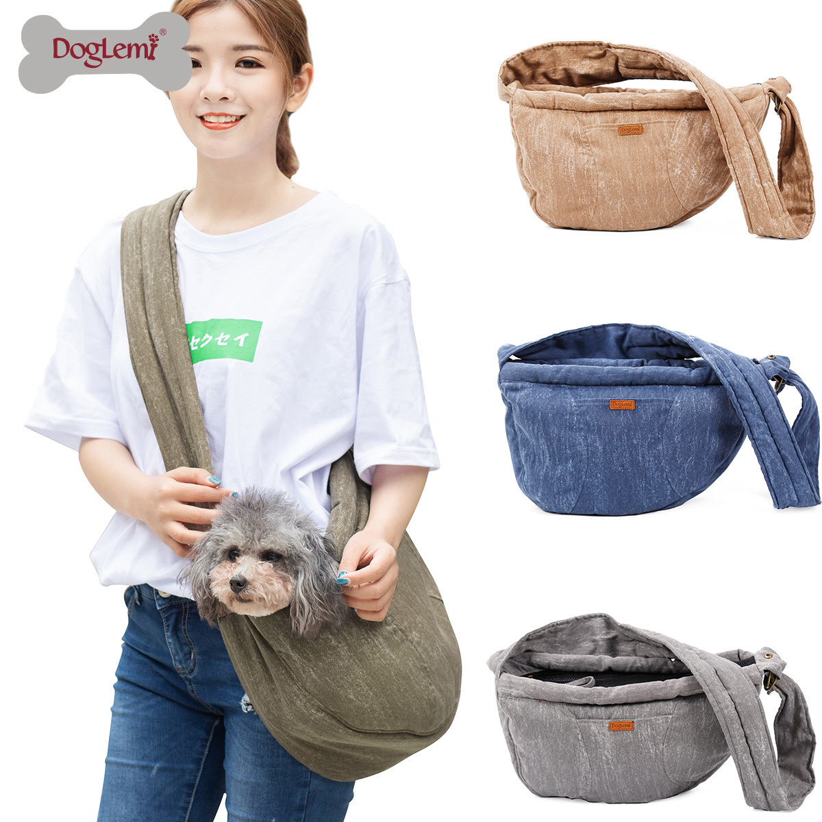 Fashion Design Soft Canvas Retro Soft Cat Bag Shoulder Carry Bag Dog Bag Pet Sling