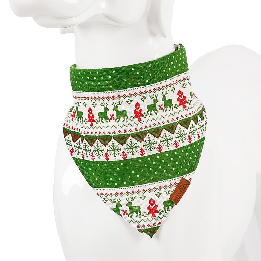 Dog Christmas Clothes Various Pattern Pet Dog Bow Tie Collar Head Scarfs Dog Bandana