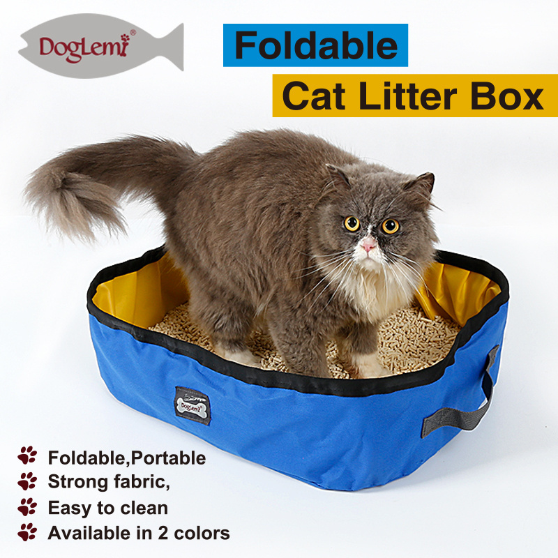 Portable Outdoor Litter Box for Cats Foldable Travel Tray Pan Cat Litter Box