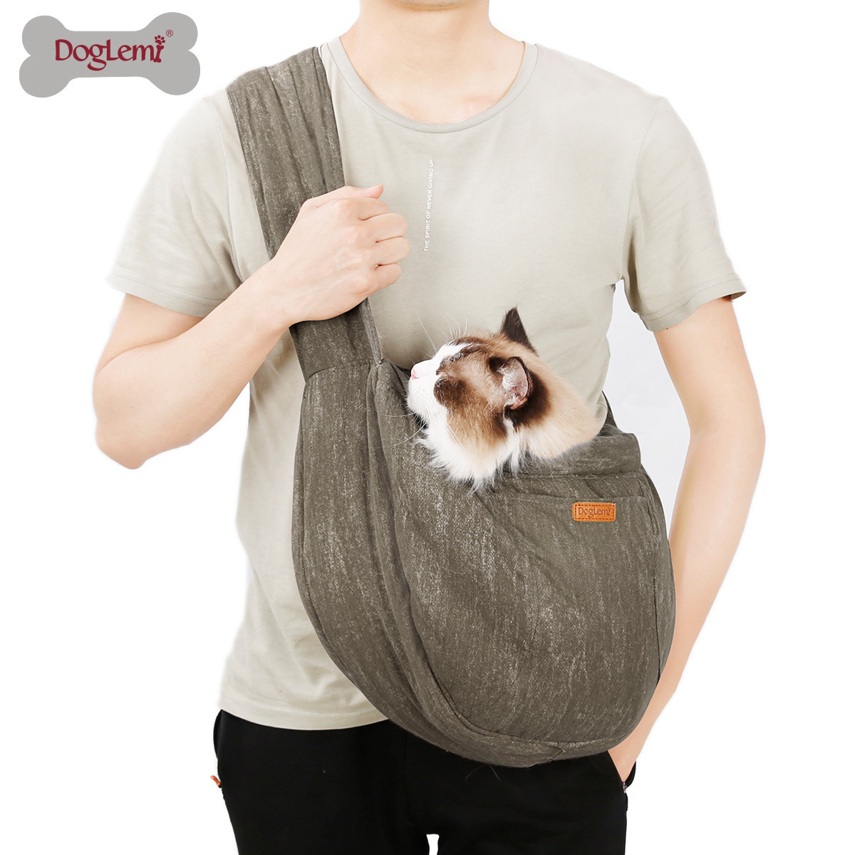 Fashion Design Soft Canvas Retro Soft Cat Bag Shoulder Carry Bag Dog Bag Pet Sling