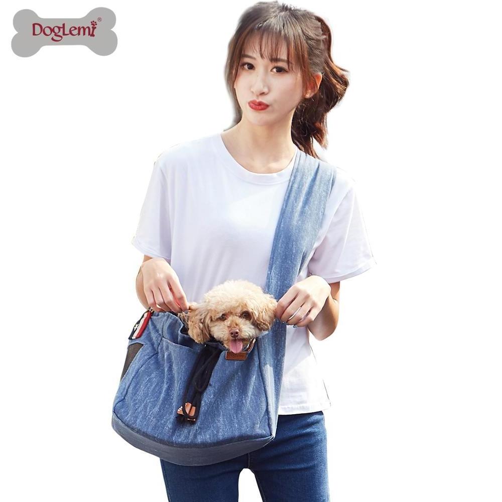 Denim Retro Pet Handbag Dog Cat Puppy Carrier Travel Tote Shoulder Bag Dog Sling Bag